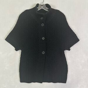 Banana Republic Cardigan Sweater Women Medium Short Sleeve Chunky Knit